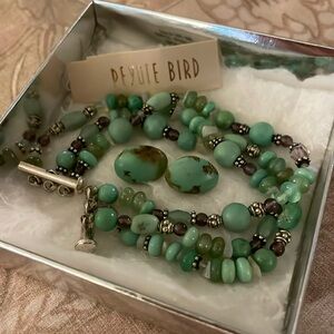 Peyote Bird Turquoise Bracelet and Earrings